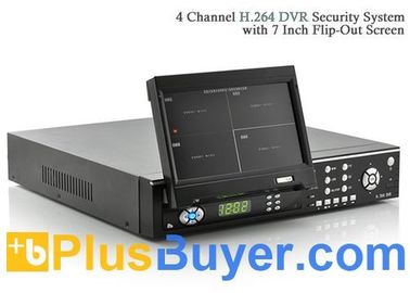 4 チャネル DVR のセキュリティ システム（7 インチの FlipOut スクリーン、H.264、遠隔）